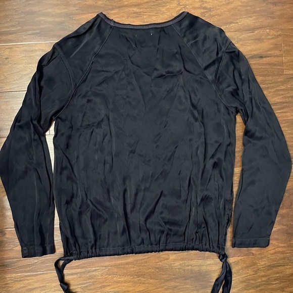 Tina Jo Black Tie Blouse Size XS - Picture 3 of 4